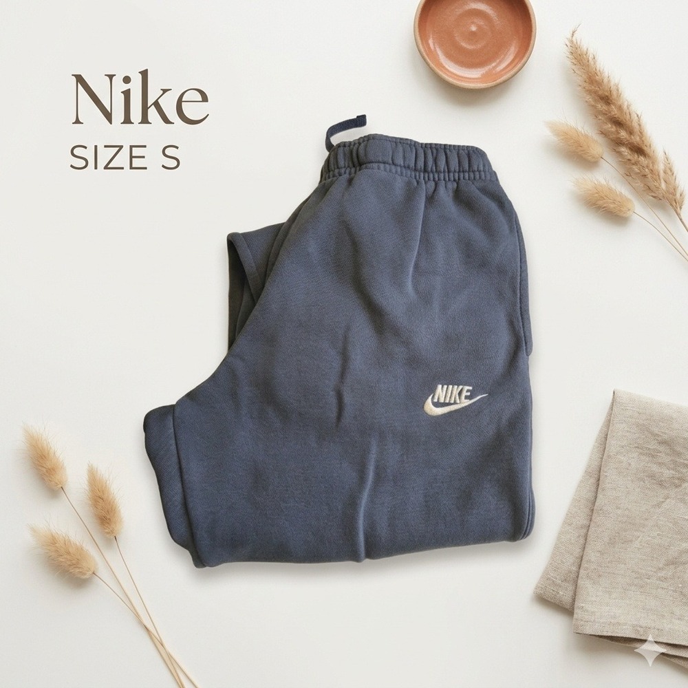 Nike‎ Club Fleece Joggers Sweatpants Men's Size S Blue Grey